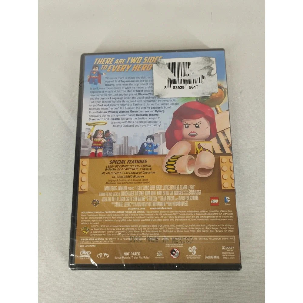 LEGO DC Comics Super Heroes: Justice League vs. Bizarro League (DVD, 2015) NEW - Picture 2 of 3